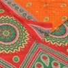 Sanskriti Vintage Sarees Indian Orange Pure Cotton Printed Sari 5yd Craft Fabric