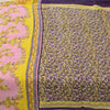 Sanskriti Vintage Sarees Indian Purple Pure Cotton Printed Sari 5yd Craft Fabric