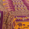 Sanskriti Vintage Sarees Indian Purple Pure Cotton Printed Sari 5yd Craft Fabric