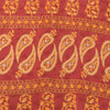 Sanskriti Vintage Sarees Peach/Red Pure Cotton Printed Sari Floral Craft Fabric