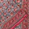 Sanskriti Vintage Sarees Patan Patola Printed Red/Gray Pure Cotton Sari Fabric