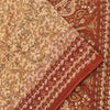 Sanskriti Vintage Sarees Peach/Red Pure Cotton Printed Sari 5yd Craft Fabric