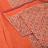 Sanskriti Vintage Sarees Red/Orange Pure Cotton Printed Sari 5yd Craft Fabric