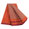 Sanskriti Vintage Sarees Red/Orange Pure Cotton Printed Sari 5yd Craft Fabric