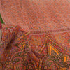 Sanskriti Vintage Sarees Indian Orange Pure Cotton Printed Sari 5yd Craft Fabric