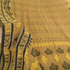 Sanskriti Vintage Sarees Brown Tant Hand Woven Pure Cotton Sari 5yd Craft Fabric