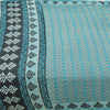 Sanskriti Vintage Sarees Indian Blue Pure Cotton Printed Sari 5yd Craft Fabric