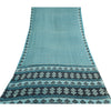 Sanskriti Vintage Sarees Indian Blue Pure Cotton Printed Sari 5yd Craft Fabric