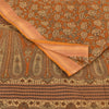 Sanskriti Vintage Sarees Indian Orange Pure Cotton Printed Sari 5yd Craft Fabric