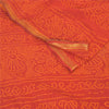 Sanskriti Vintage Sarees Orange Bandhani Print Peacock Pure Cotton Sari Fabric