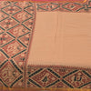 Sanskriti Vintage Sarees Peach Elephant Print Pure Cotton Sari 5yd Craft Fabric