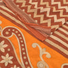 Sanskriti Vintage Sarees Brown 100% Pure Cotton Printed Sari 5yd Craft Fabric