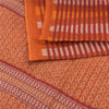 Sanskriti Vintage Sarees Indian Orange Pure Cotton Printed Sari 5yd Craft Fabric