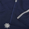 Sanskriti Vintage Sarees Navy Blue Lace Work Pure Cotton Sari 5yd Craft Fabric