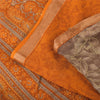 Sanskriti Vintage Sarees Indian Orange Pure Cotton Printed Sari 5yd Craft Fabric