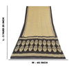 Sanskriti Vintage Sarees Cream/Black Pure Cotton Printed Sari 5yd Craft Fabric