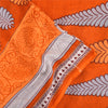 Sanskriti Vintage Sarees Orange 100% Pure Cotton Printed Sari 5+yd Craft Fabric