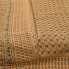 Sanskriti Vintage Sarees Peach/Green Pure Cotton Printed Sari 5+yd Craft Fabric