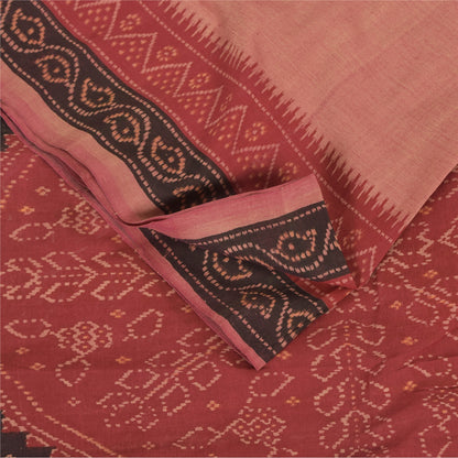 Sanskriti Vintage Sarees Indian Pink Pure Cotton Printed Sari 5+yd Craft Fabric