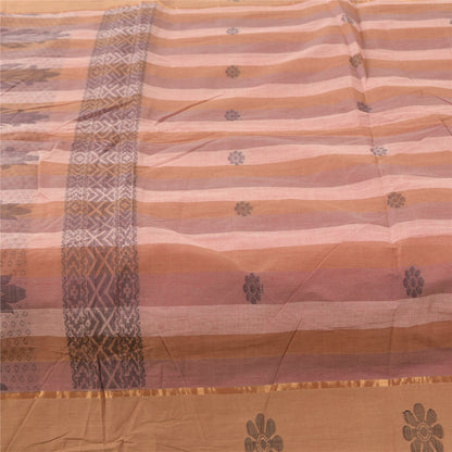 Sanskriti Vintage Sarees Indian Pure Cotton Woven Work Sari 5+yd Craft Fabric