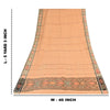 Sanskriti Vintage Sarees PeachIkat HandWoven Odisha Pure Cotton Sari 5+yd Fabric