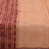 Sanskriti Vintage Sarees PeachIkat Handwoven Odisha Pure Cotton Sari 5+yd Fabric