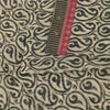 Sanskriti Vintage Sarees Cream/Black 100%Pure Cotton Print Kota Sari 5+yd Fabric