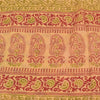 Sanskriti Vintage Sarees Peach Pure Cotton Hand Block Printed Sari 5+yd Fabric