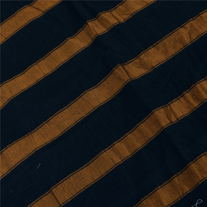 Sanskriti Vintage Sarees Dark Blue 100% Pure Cotton Woven Sari 6+yd Craft Fabric