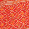 Sanskriti Vintage Sarees Red Patan Patola Pure Cotton Printed Sari 5+yd Fabric