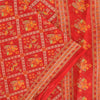 Sanskriti Vintage Sarees Red Patan Patola Pure Cotton Printed Sari 5+yd Fabric