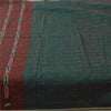 Sanskriti Vintage Sarees Green Ikat HandWoven Pure Cotton Sari 5+yd Craft Fabric