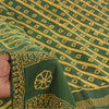 Sanskriti Vintage Sarees Green/Yellow Pure Cotton Batik Work Sari 5+yd Fabric