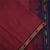 Sanskriti Vintage Sarees Red Ikat Handwoven Odisha Pure Cotton Sari 5+yd Fabric