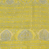 Sanskriti Vintage Sarees Yellow/Blue Pure Cotton Printed Sari 5+yd Craft Fabric