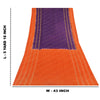 Sanskriti Vintage Sarees Purple/Orange Bandhani Painted Pure Cotton Sari Fabric