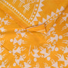 Sanskriti Vintage Sarees Yellow Warli Art Pure Cotton Printed Sari 5+yd Fabric