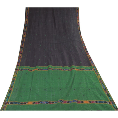 Sanskriti Vintage Sarees Purple Ikat Handwoven Odisha Pure Cotton Sari Fabric