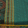 Sanskriti Vintage Sarees GreenIkat Handwoven Odisha Pure Cotton Sari 5+yd Fabric