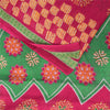 Sanskriti Vintage Sarees Hot-Pink Pure Cotton Printed Sari 5+yd Craft Fabric