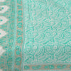 Sanskriti Vintage Sarees Aqua Blue Pure Cotton Printed Sari 5+yd Craft Fabric