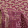 Sanskriti Vintage Sarees Indian Pink Ikat Handwoven Pure Cotton Sari 5+yd Fabric