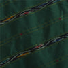 Sanskriti Vintage Sarees IndianGreen Ikat Handwoven Pure Cotton Sari 5+yd Fabric