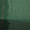 Sanskriti Vintage Sarees IndianGreen Ikat Handwoven Pure Cotton Sari 5+yd Fabric