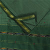 Sanskriti Vintage Sarees IndianGreen Ikat Handwoven Pure Cotton Sari 5+yd Fabric