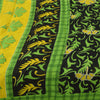 Sanskriti Vintage Sarees Black 100% Pure Cotton Printed Sari 5+yd Craft Fabric