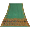 Sanskriti Vintage Sarees GreenIkat Handwoven Odisha Pure Cotton Sari 5+yd Fabric