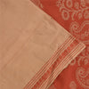 Sanskriti Vintage Sarees Peach/Orange Woven 100% Pure Cotton Sari 5+yd Fabric