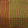 Sanskriti Vintage Sarees Indian Green Pure Cotton Ikat Printed Sari 5+yd Fabric