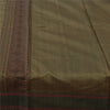 Sanskriti Vintage Sarees Heena-Green Woven Pure Cotton Sari 5+yd Craft Fabric